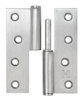 6-pack 4-inch stainless steel lift-off door hinges with detachable pins for right-handed indoor/outdoor use.