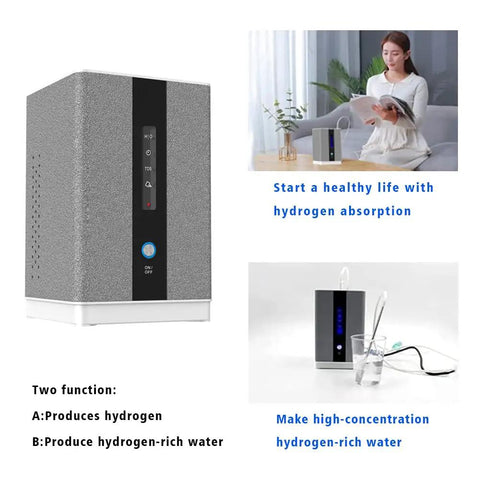 Portable 2 In 1 Hydrogen Inhaler And Water Generator For Home Car Travel With 99.99 Percent Purity H2 Includes Five Nasal Cannulas