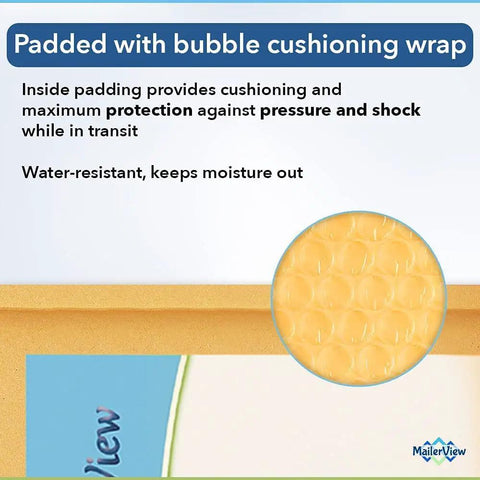 Close-up of bubble cushioning wrap inside a 4x8 Inch Bubble Mailers Self Seal Brown Padded Envelopes Beefed Up Thick And Durable Shipping Bags.