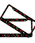 Cherry Themed Aluminum License Plate Frame With Anti Slip Breathable Steering Wheel Cover Dope Little Red Cherries Look