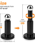 Adjustable Magnetic Door Stop Built Tough With Strong Magnetic Hold Stainless Steel Black Door Stop Wall Or Floor Mount Extends 3.15 To 4.8 Inches For A Perfect Fit And Easy Grip, showing height extension.