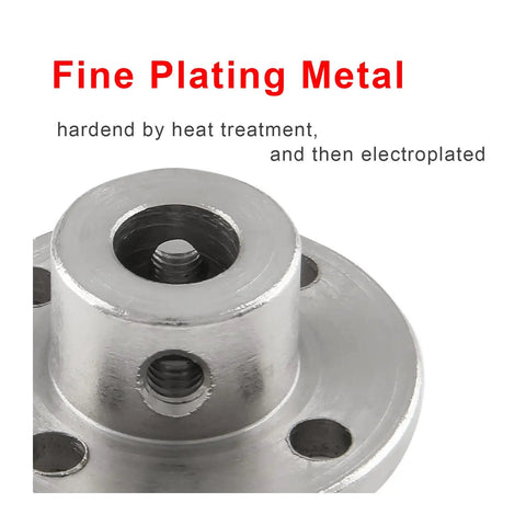 10Mm Inner Diameter Flange Shaft Couplings Kit, 4 Pack With Wrench, Durable Iron Construction, Heat Treated And Electroplated, close-up
