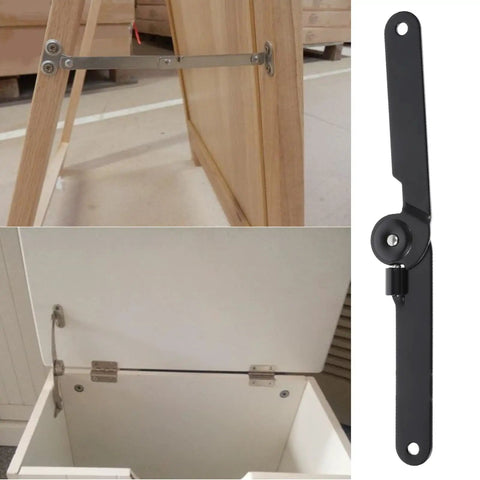 180 Degree Rotating Folding Hinges for Cabinets and Furniture showing dual mounting on wood and white storage lid