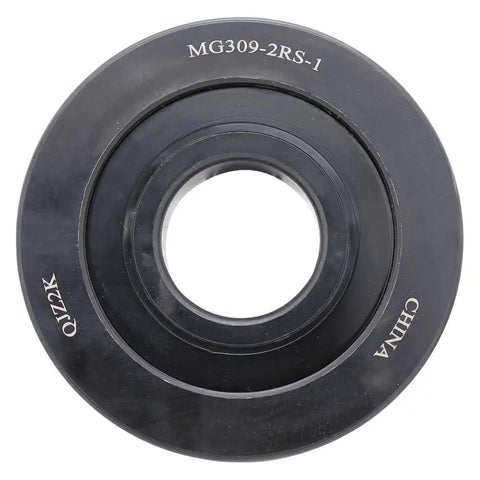 Heavy Duty Double Sealed Forklift Mast Guide Bearing 45mm Inner 5 In Outer 1.25 In Wide view from the top showing rubber guard details.