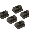 5 Pieces T Slot Nuts In 45 Steel With Black Oxide Finish For CNC Machine, Router Table And Drill Press Workholding And Clamping, Heavy Duty Secure Threaded Fasteners For Precision Fixtures And Fixturing, five black oxide T-slot nuts