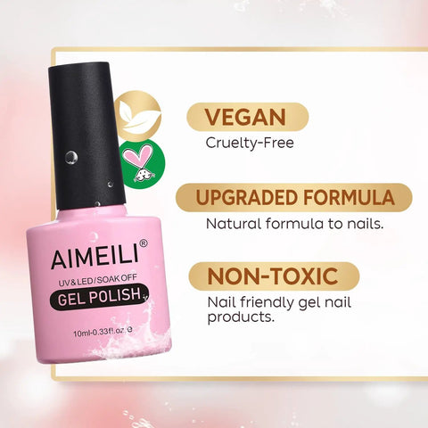 Cat Eye Gel Nail Polish Kit With UV LED Colors Vegan Cruelty Free HEMA Free Gentle On Natural Nails Set showing bottle and benefits