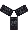 Plug And Play Mini Step-Down Power Supply HLK PM01 Isolated AC-DC Converter 220V To 5V Three Pack shown in triangular formation