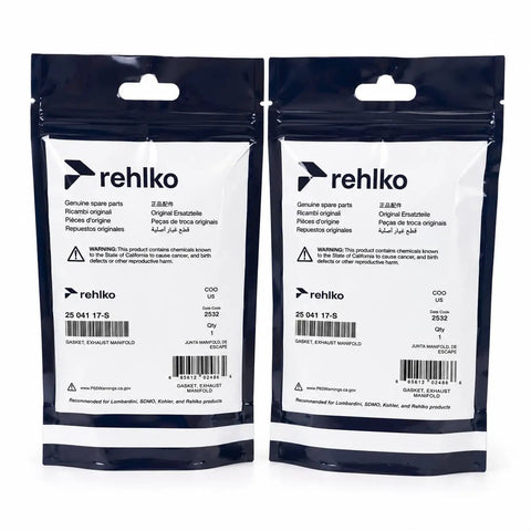 Two Pack Replacement Exhaust Manifold Gasket 24 041 49 S For Kohler CH20 64 Engines OEM Style Gasket Set Compatible Genuine Part 2404149 S 2 Pack Direct Fit, two sealed pouches