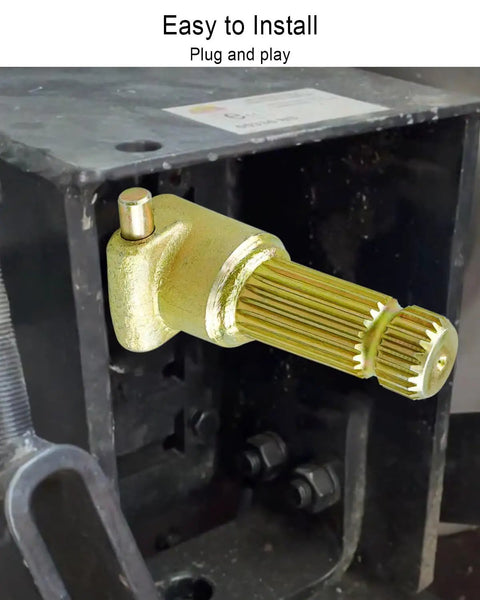 Built Tough Heavy Duty Power Take Off Shaft Extender Adaptor For Tractor 1 3/8 Inch 6 Spline Female To 21 Spline Male shown installed.