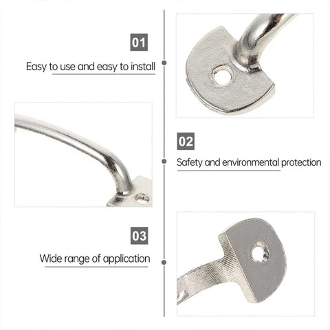 Close-up of Vintage Mini Cabinet Pulls in silver showing easy install features and environmental protection.