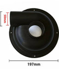 Heavy Duty Cyclone Dust Separator Filter For Vacuum Cleaners DIY Workshop Collection System 7.76 Inch Black angled view with dimensions