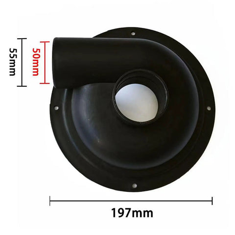 Heavy Duty Cyclone Dust Separator Filter For Vacuum Cleaners DIY Workshop Collection System 7.76 Inch Black angled view with dimensions