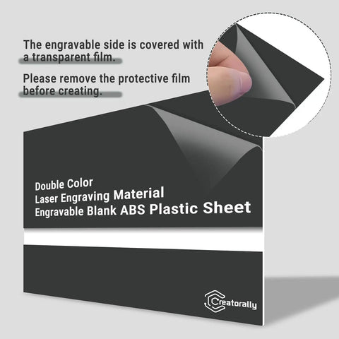 Close-up of 4 Pack Laser Engraving ABS Dual Color Plastic Sheets 12 By 8 Inches Engravable Blanks with protective film
