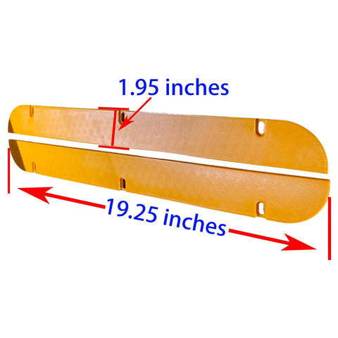 Throat Insert Plate For 12 Inch Sliding Compound Miter Saw Table, Precision Fit, Reduces Sawdust Buildup, Durable Yellow Replacement Plate, Compatible With MS1290LZA And MS1290LZ1 showing dimensions