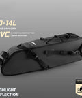 Massive 10 To 14L Under Seat Bike Saddle Bag With Roll Top Seal Durable PVC Fabric And Adjustable Straps For Long Distance Rides