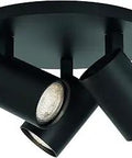 Ascoli Triple Round Indoor Spotlight Slick Matte Black Ceiling Light With Three Adjustable GU10 Heads Dry Rated For Kitchen And Hallway Or Narrow Spaces Tilt And Rotate For Targeted Lighting Designed In Britain