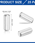 25Pcs Dowel Pins 2.4mm By 6mm Stainless Steel 304 Dowel Pins Kit For Shelves And Furniture Pegs Built Tough Durable Steel With Rust Resistant Coating Perfect For Cabinets Racks DIY Projects And Woodworking Silver, 25 pcs shown