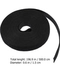 Two Rolls Black Reusable Hook Loop Cable Ties For Hassle Free Cord Management And Keep Your Desk Setup Looking Sharp While Delivering A Rock Solid Grip On All Your Power Cords showing a rolled strap.