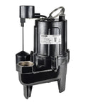 3/4 HP Submersible Sewage Pump With Auto Float Switch 2 Inch NPT Discharge 115V 7200 GPH Cast Iron Sump Pump