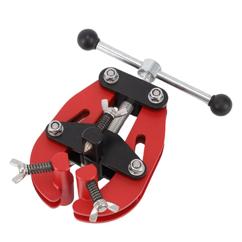 Get Tough With This Sturdy Pipe Alignment Clamp For 1-2.5 Inch Pipes! Red alloy steel clamp for welding, adjustable grip for pipes.