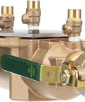 LF007 Series Lead-Free Bronze Double Check Valve Backflow Preventer Assembly 2 Inch With Quarter-Turn Shutoff, Single Top Entry, NPT Connections, And Modular Design For Reliable Water Supply Protection, front view