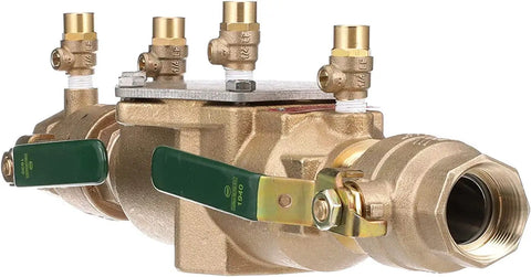LF007 Series Lead-Free Bronze Double Check Valve Backflow Preventer Assembly 2 Inch With Quarter-Turn Shutoff, Single Top Entry, NPT Connections, And Modular Design For Reliable Water Supply Protection, front view