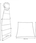 Diagram of Outdoor Hanging Lounge Chair Replacement Cushion and Floating Umbrella Fabric Red for Curved Swing Chair with dimensions