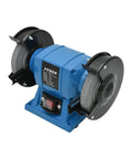 No Nonsense 5 Inch Desktop Bench Grinder Sharpener Polishing Machine With Bright Task Light Dual Grit Wheels, blue, compact.