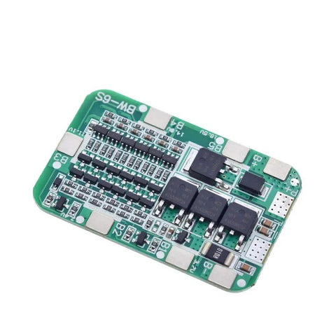 Beefy 6S Lithium Battery BMS Board 25.2V 15A 18650 Cell Protector Smart Charging Module with circuit components.