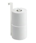 Over The Tank Toilet Paper Holder Organizer For Bathroom Storage, holds two rolls, sturdy metal, pearl white finish.