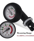 Inflatable Boat Pressure Gauge For Kayaks And Rafts, Pro Grade Nylon Build, 0 To 0.35 Bar And 5.08 Psi Range, close-up view