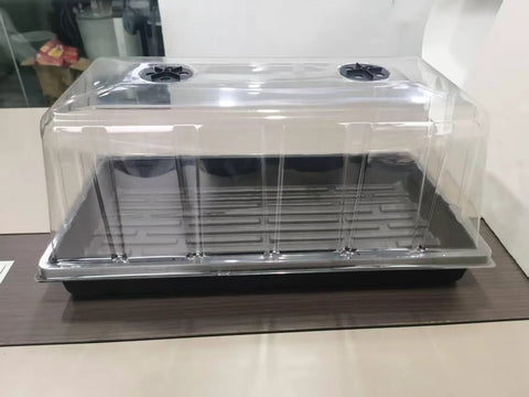 All In One Extra Tall 7.3 Inch Humidity Dome Seed Starter Tray Set Heavy Duty 1020 Size 5 Pack With Lids No Hole Flats