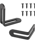 10 Pack Tough As Nails Black Corner Brackets Rock Solid Stainless Steel Shelf Connectors For Heavy Furniture Reinforcement Cabinet Mount And Quick Drawer Install Pro Grade Hardware with screws.