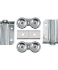 Box Rail Hanger Kit 2 Set For Exterior Barn Doors, Heavy Duty Hardware With 225 Lbs Safe Working Load, Zinc Plated Finish components