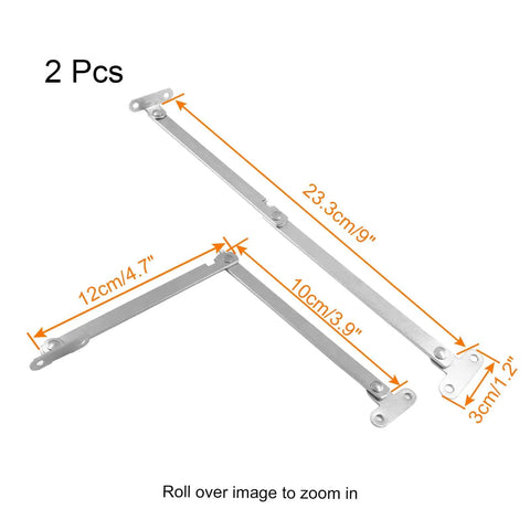 Rotatable Lid Support Hinge 2 Piece Set For Boxes Cabinets And Jewelry Boxes Durable Steel Construction Includes Mounting Screws Unfolded 9 By 3 Inches