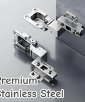 Two Pack Up Down Flip Cabinet Hinge Side Mount Door Shelf Lid Hinge For Soft Close Heavy Duty Lid Support Hardware Stainless Steel Corrosion Resistant Smooth Quiet Motion For Cabinets, stainless steel side-mount hinge set on cabinet door
