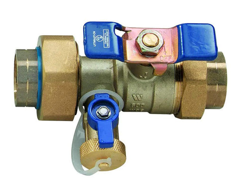 Tankless Water Heater Service Valve Kit For Easy Install And No Fuss Maintenance Durable Valve Set bronze with blue handles