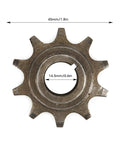 Front Sprocket For 415 Chain With Ten Teeth Iron Alloy Build For 2 Stroke Motorized Machines, 10T, 45mm Diameter, 14.5mm Bore