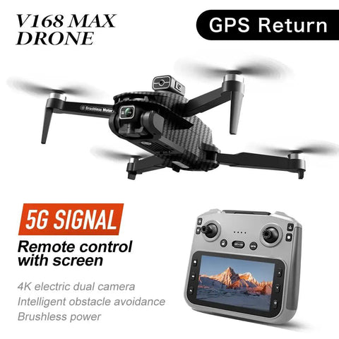 GPS Drone With Pro Grade 4K Dual Cameras And 4.5 Inch LCD Remote For Real Time WiFi FPV, infrared obstacle avoidance.