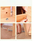 Image showing Flat Head Socket M6 Furniture Screws Set with 50 pieces of 20mm screws, M6 bolts and hex spanner being used on wood furniture.