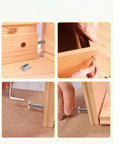 Assembly of Crib Screws Hardware Replacement Kit For Baby Bed Frames with M6 screws and barrel nuts on wooden furniture