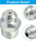 Close-up of 25 Pcs M8 Straight Hydraulic Grease Fitting Kit 8mm X 1mm Male Thread Zerk Nipple, showcasing detailed metal finish