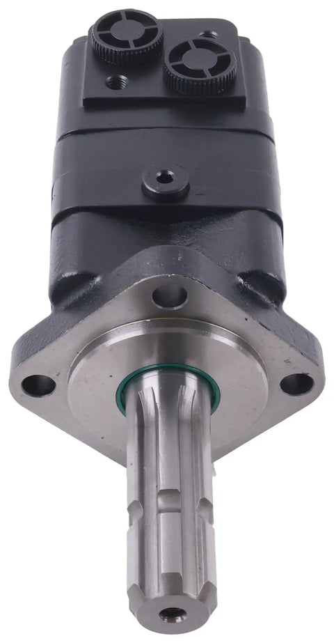 Front view of Hydraulic Motor 151F0563 Compatible With Sauer Danfoss OMS160 PTO Shaft Side Port G One Half Port G One Quarter Drain