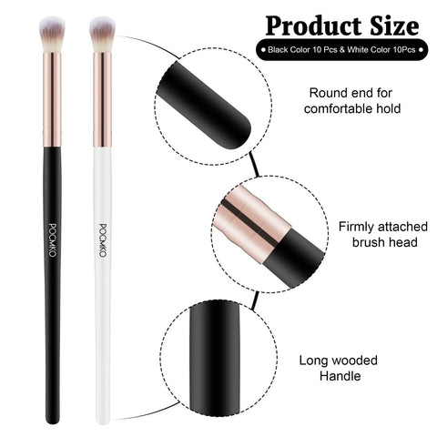 20 Pack Lash Bath Pro Grade Cleaning Brushes For Lash Extensions And Natural Lashes, detail of black and white handle brushes