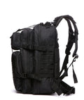 Side view of All Day Ready 45L Nylon Waterproof Tactical Backpack with MOLLE gear and padded straps for outdoor adventures.