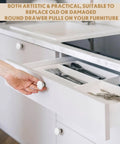 Hand opening drawer with White Ceramic Cabinet Knobs And Pulls Set 24 Pack Retro Round Dresser Drawer Cupboard Handles
