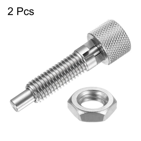 2 Pack M10x1.5 Stainless Steel Spring Plungers With 6mm Pin Dia Lockout Type Retractable Quick Release Pins For Industrial Equipment