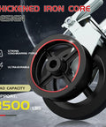 8 Inch Scaffolding Wheels Set Of 4 Heavy Duty Locking Casters 3500 Pound Rock Solid Capacity close-up view of thickened iron core design