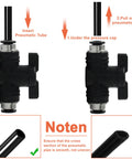 5 Pack 6mm Pneumatic Ball Valve With Push To Connect Quick Connect Fittings For Air Lines shown in use with tubes