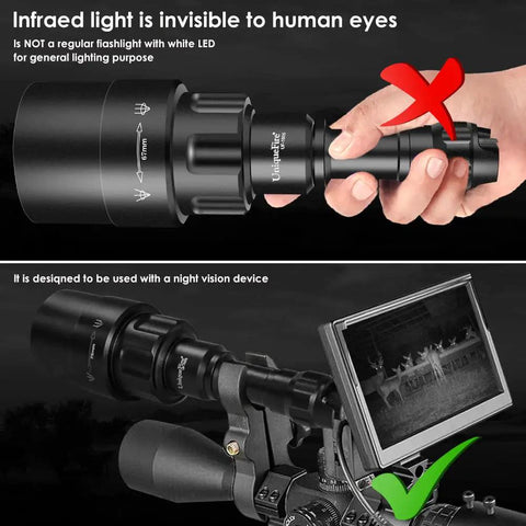 Beefed Up 940nm IR Night Vision Illuminator Flashlight With Zoomable Beam And Scope Mount Dual Control Remote Pressure Switch High Power 5W Infrared Light For Night Ops Hunting And NV Gear